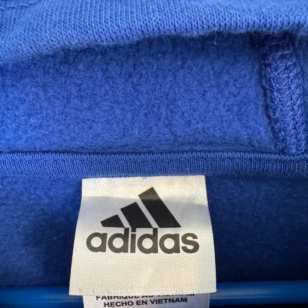 ✨ Adidas Kids Hoodie L (14/16) Blue Black Colorblock Sweatshirt 👟🤍 - Picture 2 of 6